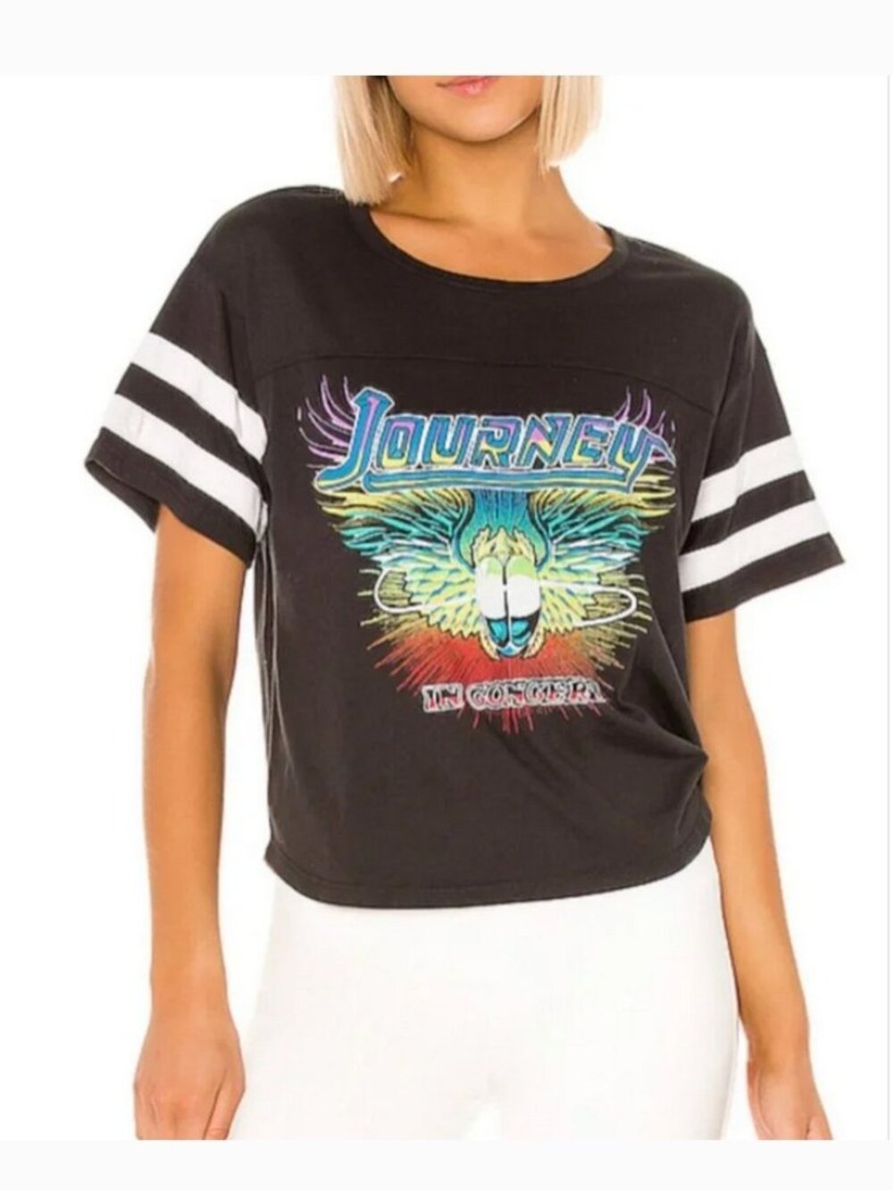 Daydreamer Free People Band Black Journey Concert Graphic Tee Shirt Top